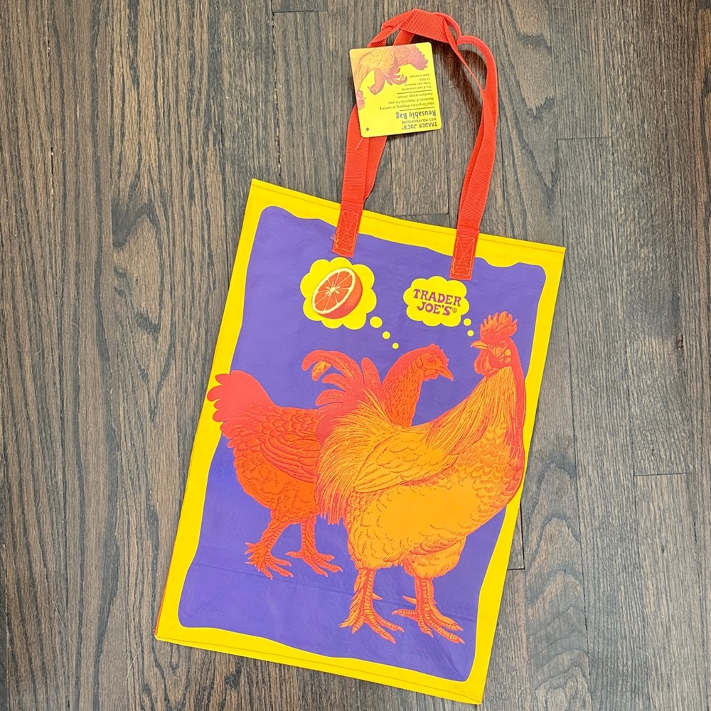 Trader Joe's Orange Chicken Tote Bag Reusable Grocery Shopping Bag